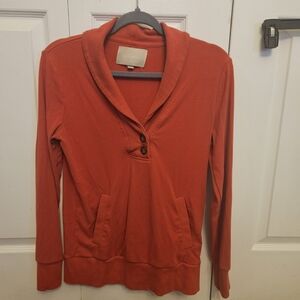 Banana Republic Rust-Orange Shawl Collar Pullover